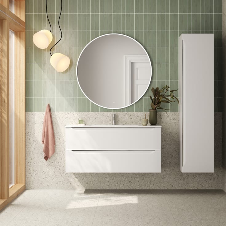 Linn Bad Mari servantskap, 4 skuffer, 120x45,6x57 cm, dobbel, hvit matt