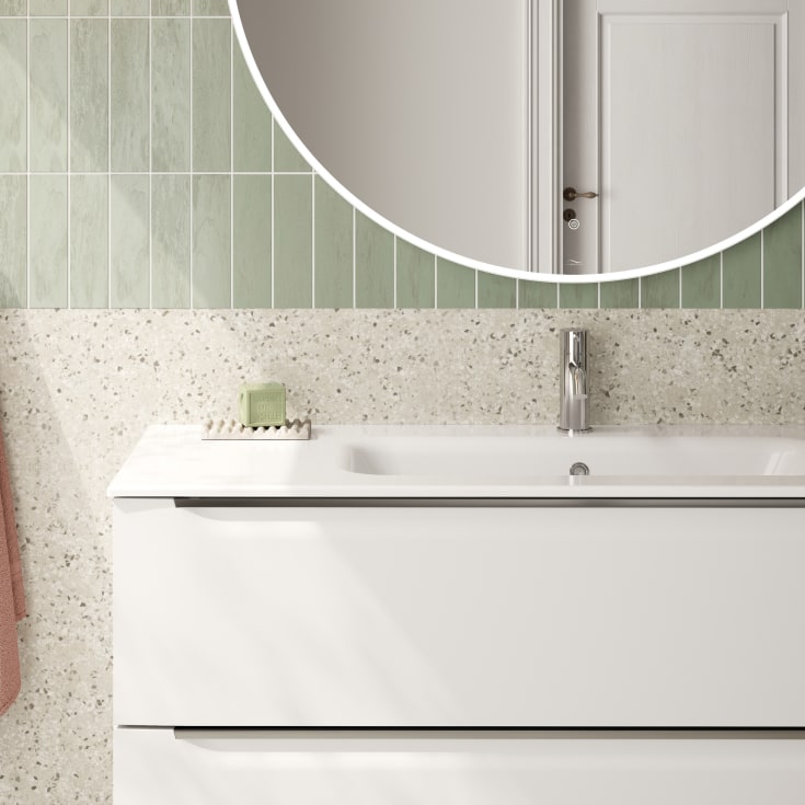 Linn Bad Mari servantskap, 4 skuffer, 120x45,6x57 cm, dobbel, hvit matt