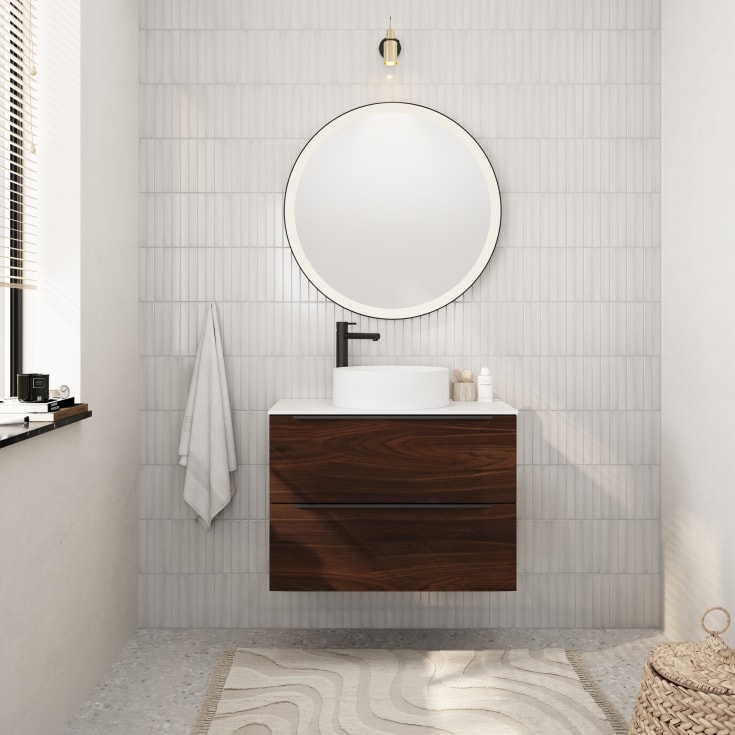 Linn Bad Mari servantskap, 4 skuffer, 120x45,6x57 cm, dobbel, valnøtt
