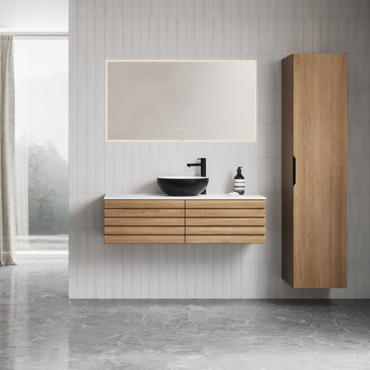 Linn Bad Selma servantskap, 1 skuff, 60x45,7x33,4 cm, eikestav