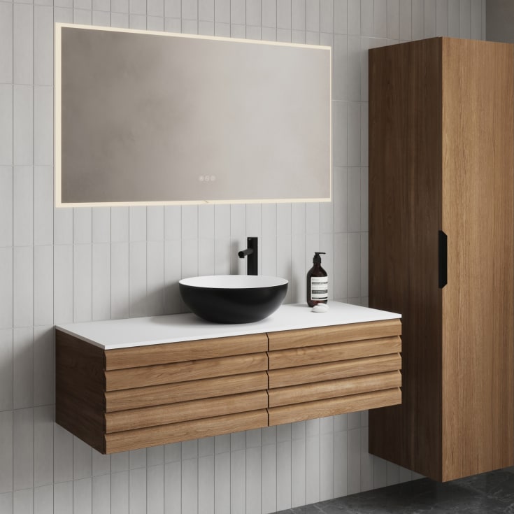 Linn Bad Selma servantskap, 1 Skuff, 100x45,7x33,4 cm, eikestav