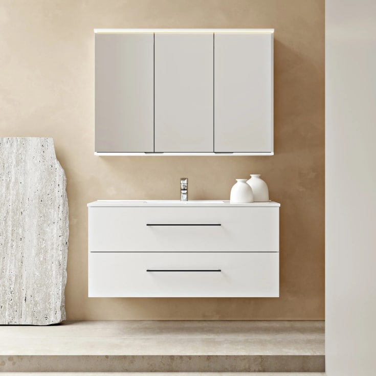 Linn Bad Hilde Møbelpakke, 2 skuffer, 60x46x59,8 cm, med servant, hvit matt