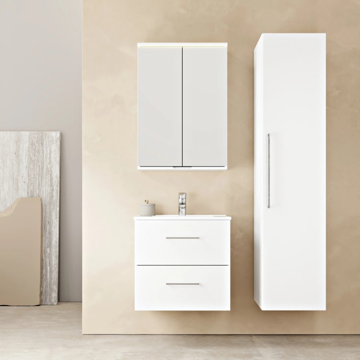 Linn Bad Hilde Møbelpakke, 2 skuffer, 120x46x59,8 cm, med servant, hvit matt