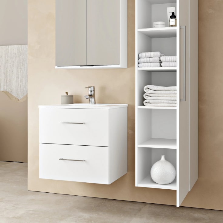 Linn Bad Hilde Møbelpakke, 2 skuffer, 80x46x59,8 cm, med servant, hvit matt