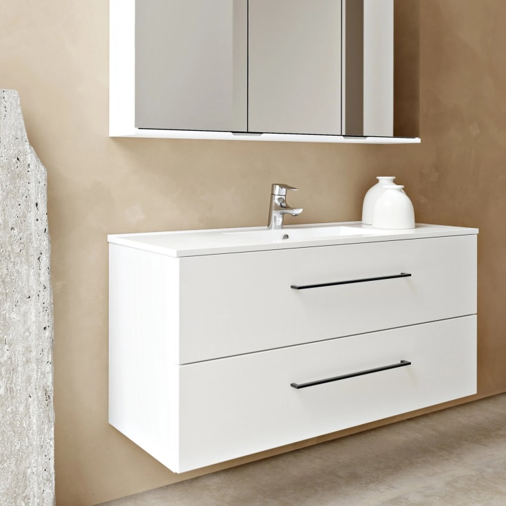 Linn Bad Hilde Møbelpakke, 2 skuffer, 120x46x59,8 cm, med servant, hvit matt