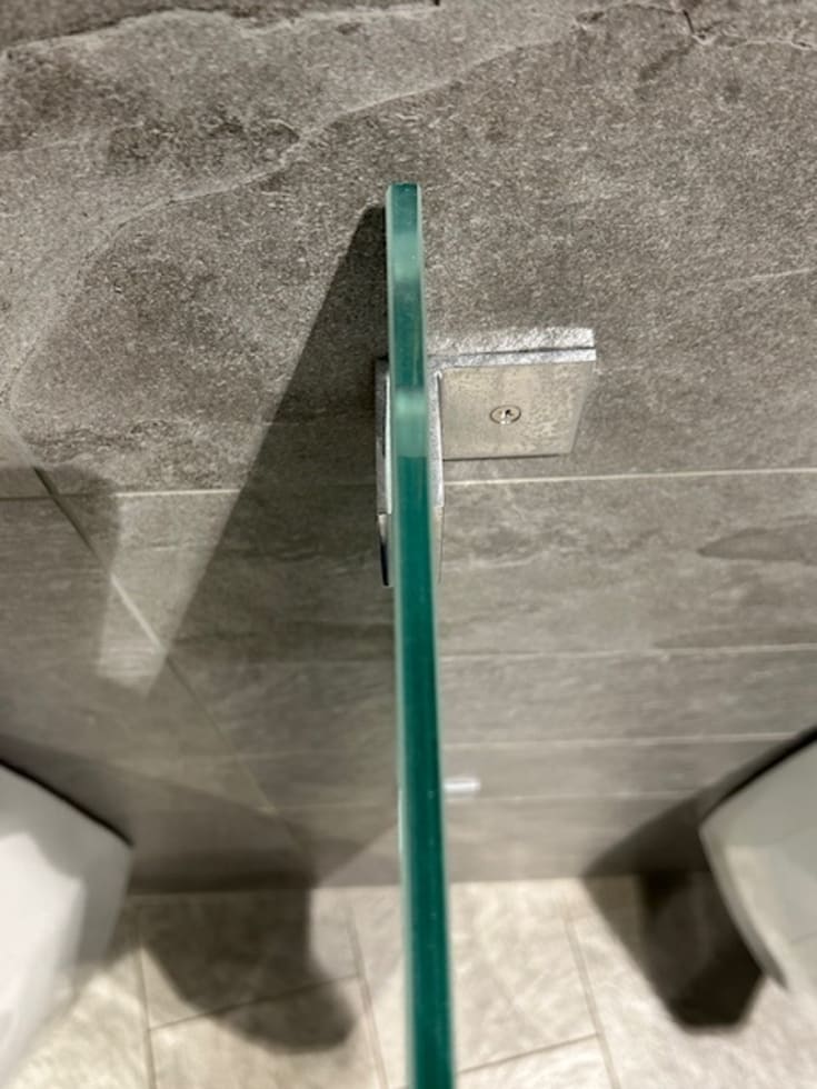 Vannfri skillevegg, herdet glass, 800x430mm