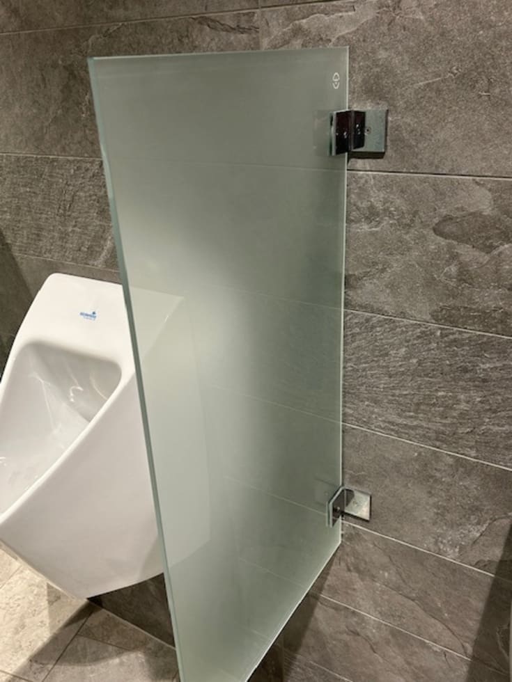 Vannfri skillevegg, herdet glass, 800x430mm
