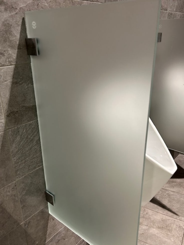 Vannfri skillevegg, herdet glass, 800x430mm