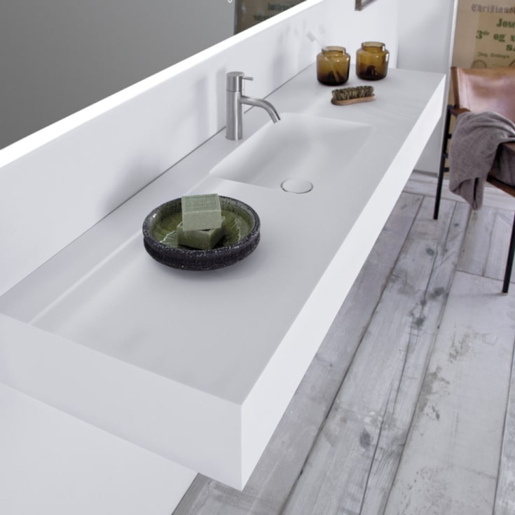 Copenhagen Bath Furesø 140 servant, 140x40 cm, hvit matt