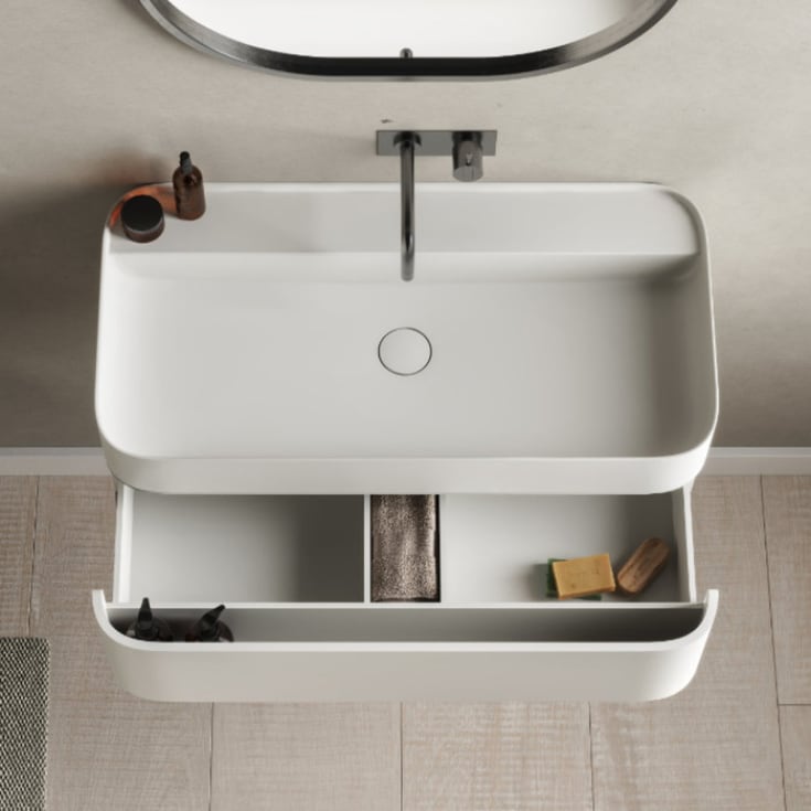 Copenhagen Bath Yuno CA 80 servant, 80x41 cm, med 1 skuff, hvit matt