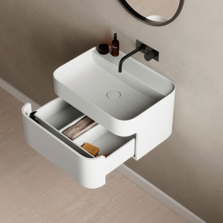 Copenhagen Bath Yuno CA 55 servant, 55x41 cm, med 1 skuff, hvit matt