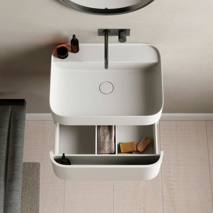 Copenhagen Bath Yuno CA 55 servant, 55x41 cm, med 1 skuff, hvit matt