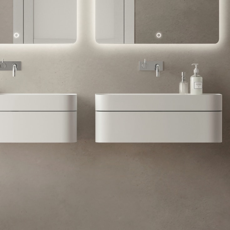 Copenhagen Bath Yuno CA 80 servant, 80x41 cm, med 1 skuff, hvit matt