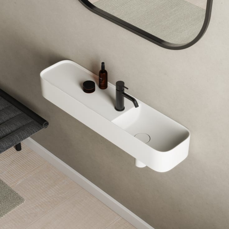 Copenhagen Bath Yuno LR 80 servant, 80x20 cm, hvit matt
