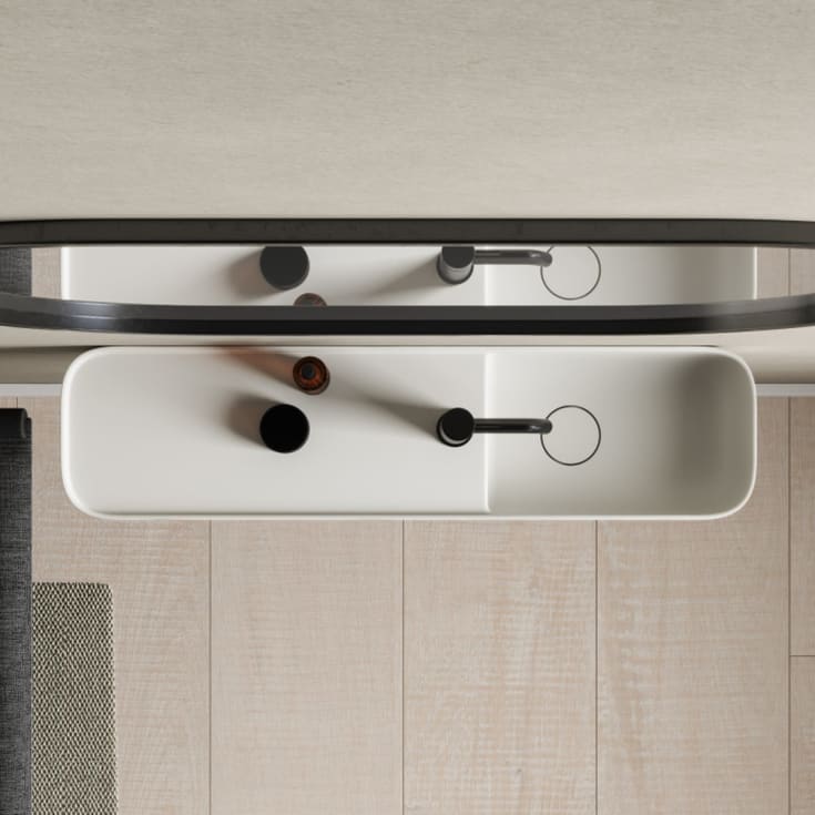 Copenhagen Bath Yuno LR 80 servant, 80x20 cm, hvit matt