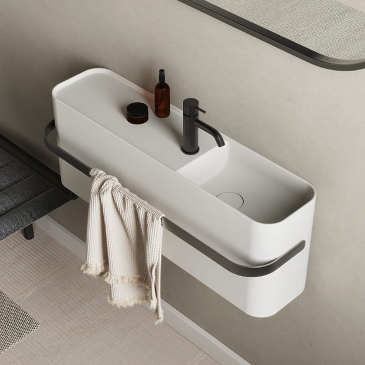 Copenhagen Bath Yuno Rail 80 servant, 80x20 cm, hvit matt