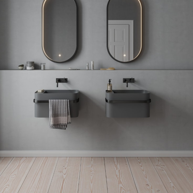 Copenhagen Bath Yuno Rail 55 servant, 55x31x30 cm, grĂ¥ matt