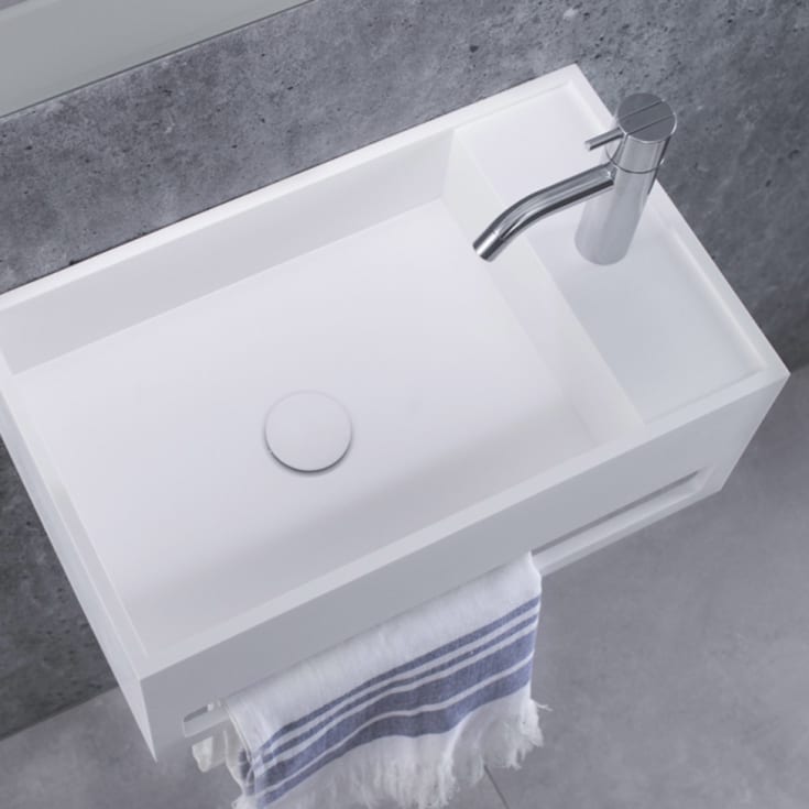 Copenhagen Bath Sandfjord 50 servant, venstre, 50x30 cm, hvit matt