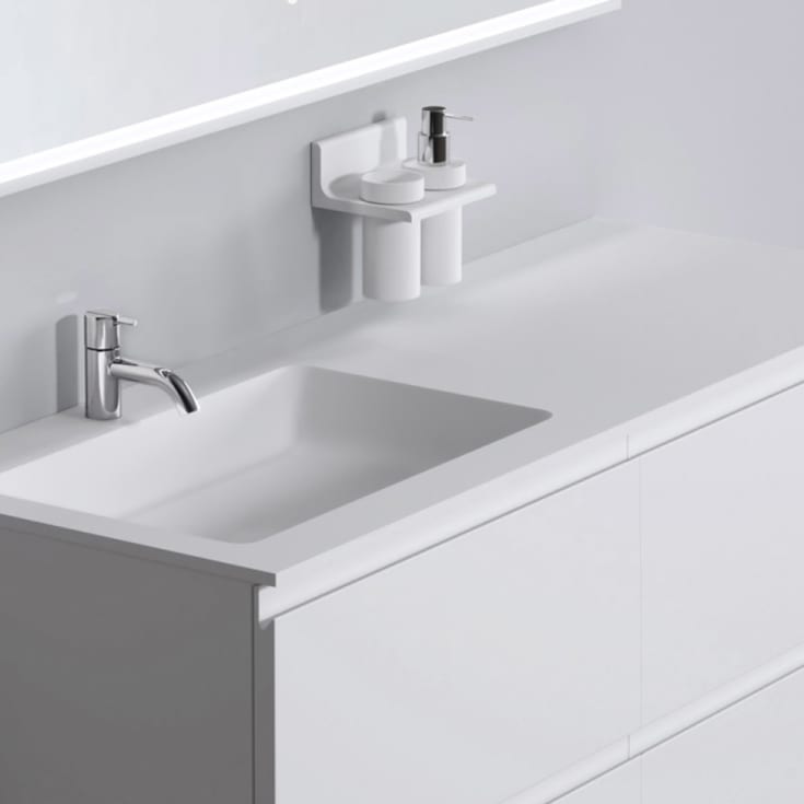 Copenhagen Bath Romsø møbelservant, 120x45 cm, venstre, hvit matt