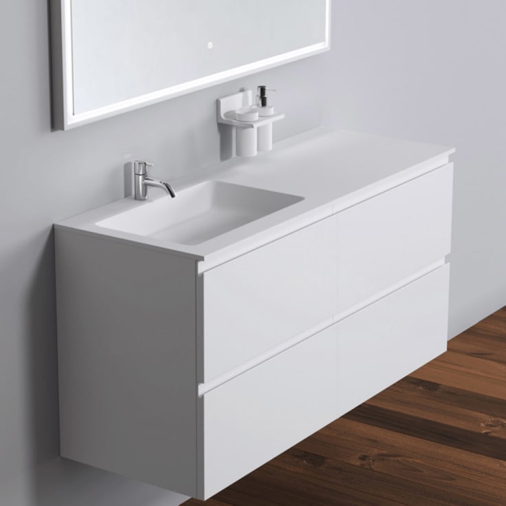 Copenhagen Bath Romsø møbelservant, 120x45 cm, venstre, hvit matt