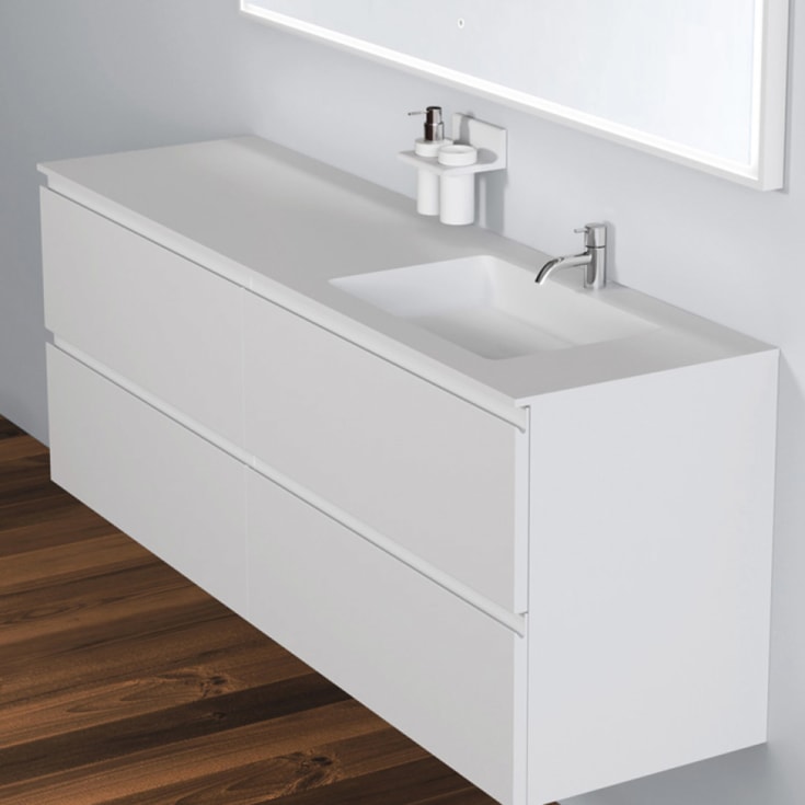 Copenhagen Bath Romsø møbelservant, 160x45 cm, høyre, hvit matt