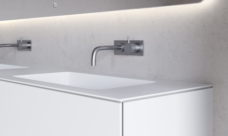 Copenhagen Bath SQ2 møbelservant, venstre, 160x45 cm, hvit matt