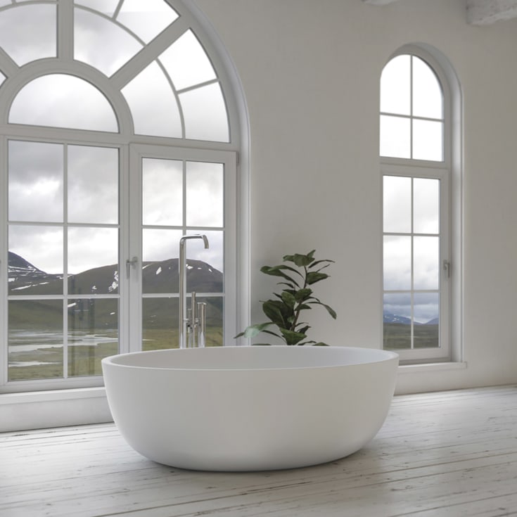 Copenhagen Bath Tromsø frittstående badekar, Ø135 cm, hvit matt