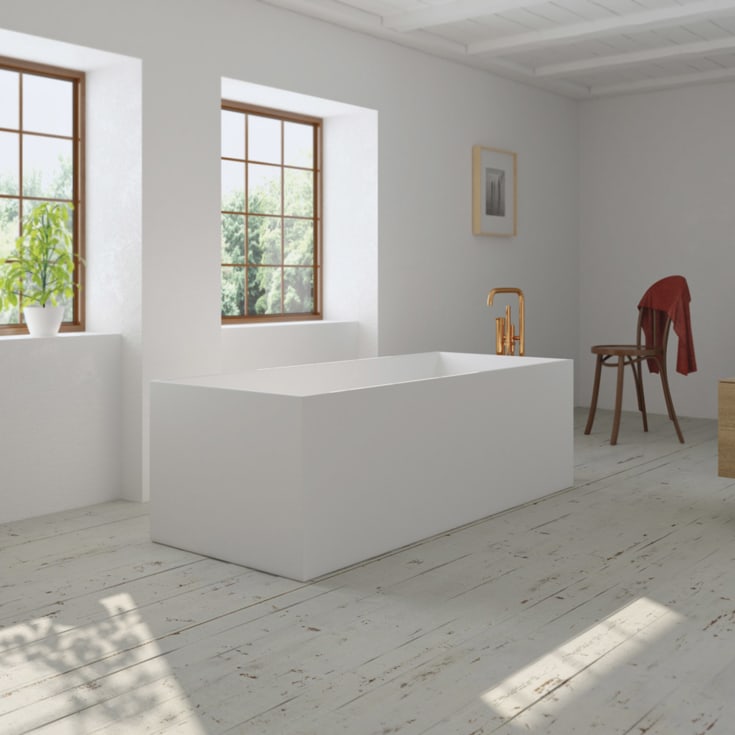 Copenhagen Bath Lövestad 180 frittstående badekar, 180x76 cm, hvit matt