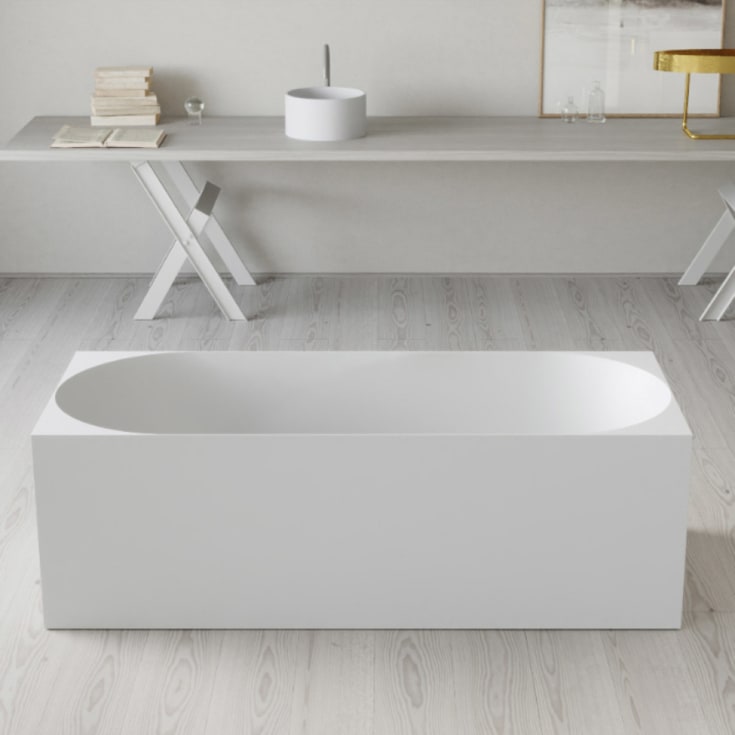 Copenhagen Bath SQ1 frittstående badekar, 170x71 cm, hvit matt