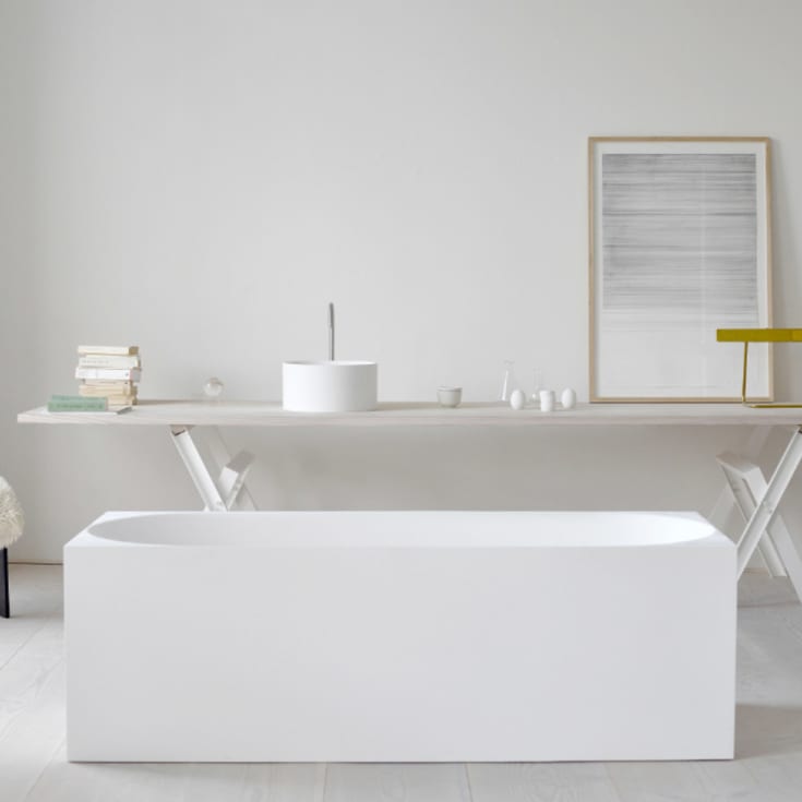 Copenhagen Bath SQ1 frittstående badekar, 170x71 cm, hvit matt