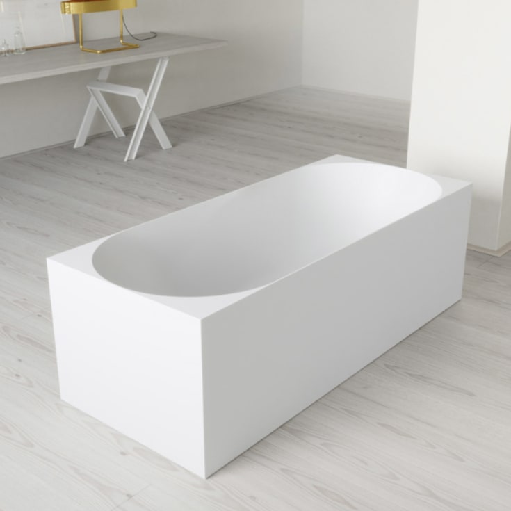 Copenhagen Bath SQ1 frittstående badekar, 170x71 cm, hvit matt