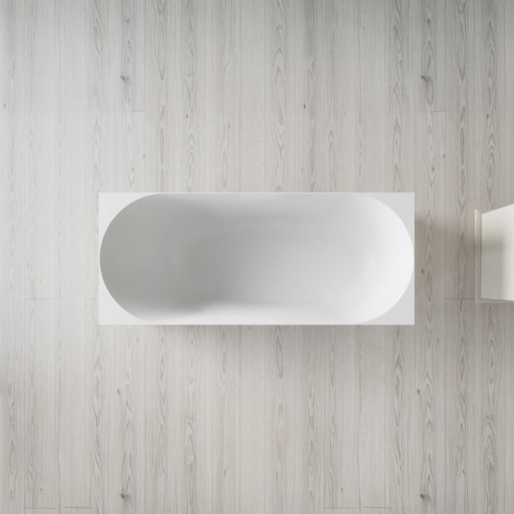 Copenhagen Bath SQ1 frittstående badekar, 170x71 cm, hvit matt