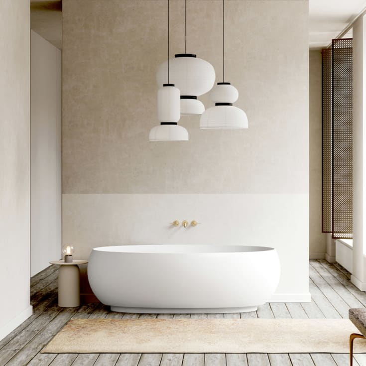 Copenhagen Bath Rosenborg frittstående badekar, 170x95 cm, hvit matt