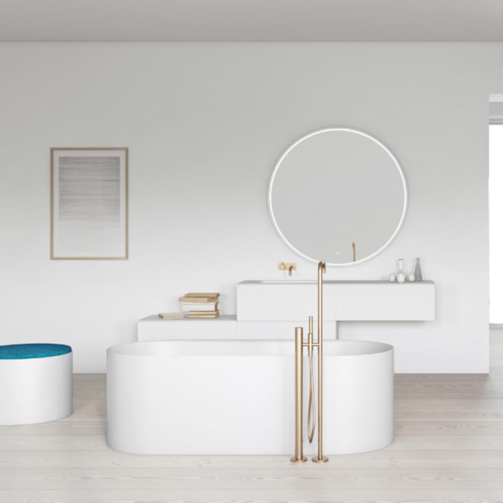Copenhagen Bath SQ1 Oval frittstående badekar, 169,5x71 cm, hvit matt