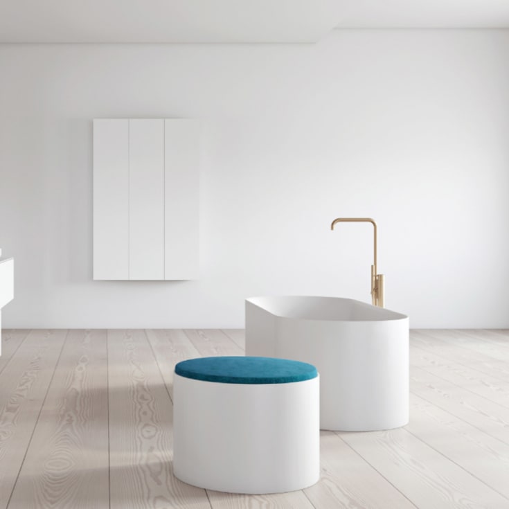 Copenhagen Bath SQ1 Oval frittstående badekar, 169,5x71 cm, hvit matt
