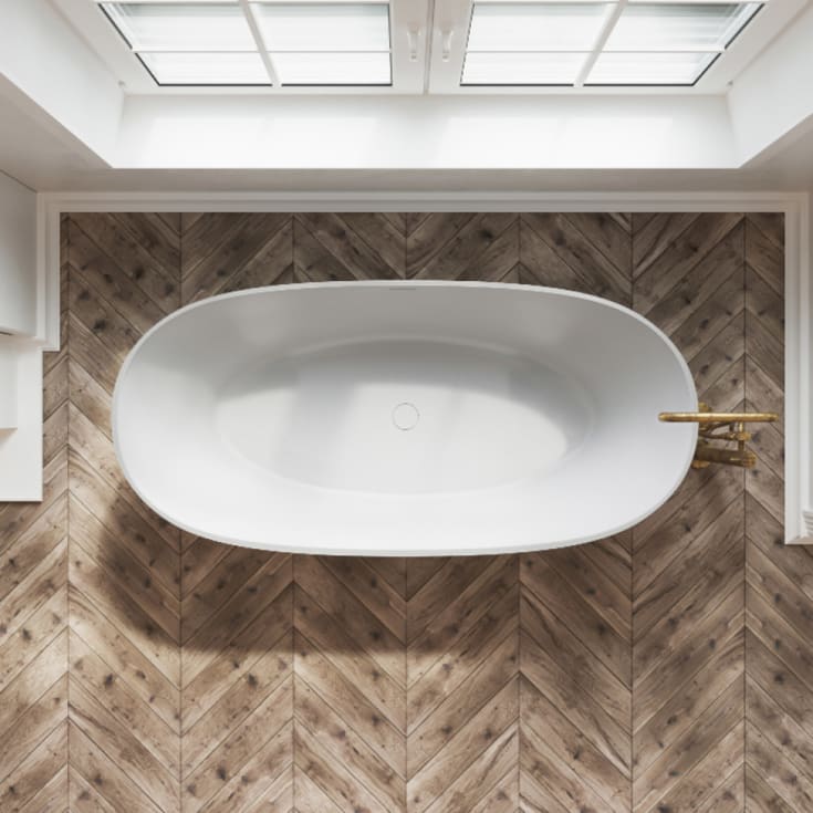 Copenhagen Bath TQ5 frittstående badekar, 159x75 cm, hvit matt
