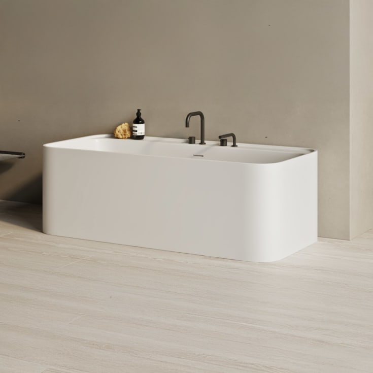 Copenhagen Bath Yuno frittstående badekar, 165x78 cm, hvit matt