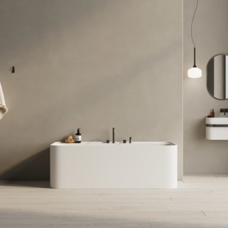 Copenhagen Bath Yuno frittstående badekar, 165x78 cm, hvit matt