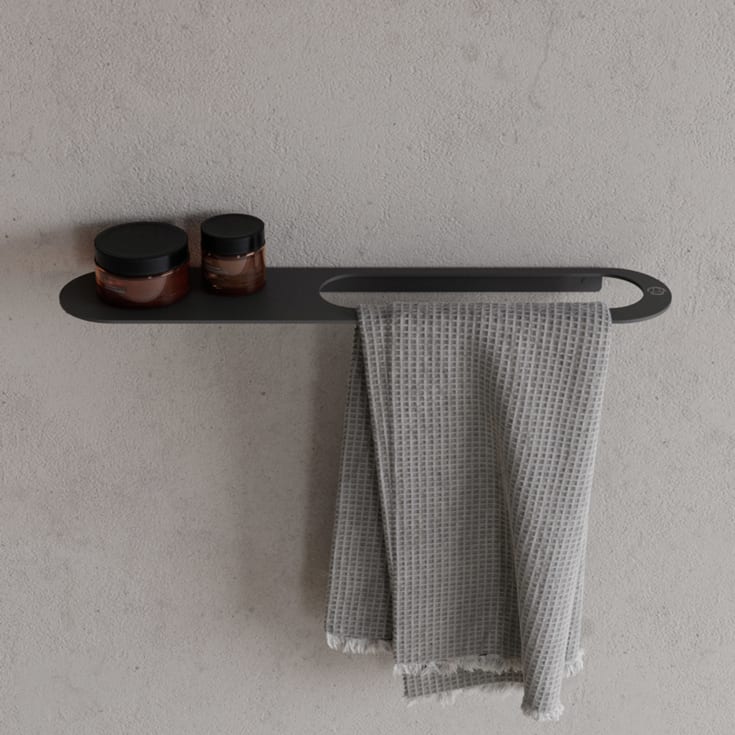 Copenhagen Bath CB 100 håndkleholder, 50 cm, med hylle, sort matt