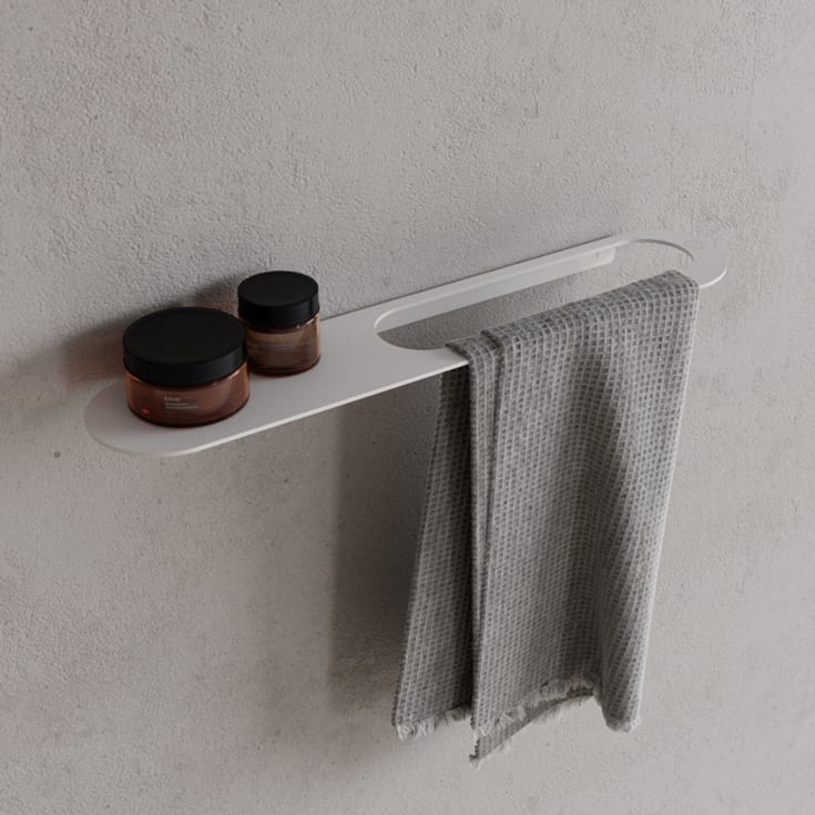 Copenhagen Bath CB 100 håndkleholder, 50 cm, med hylle, hvit matt