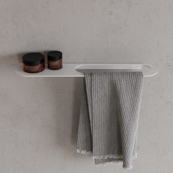 Copenhagen Bath CB 100 håndkleholder, 50 cm, med hylle, hvit matt