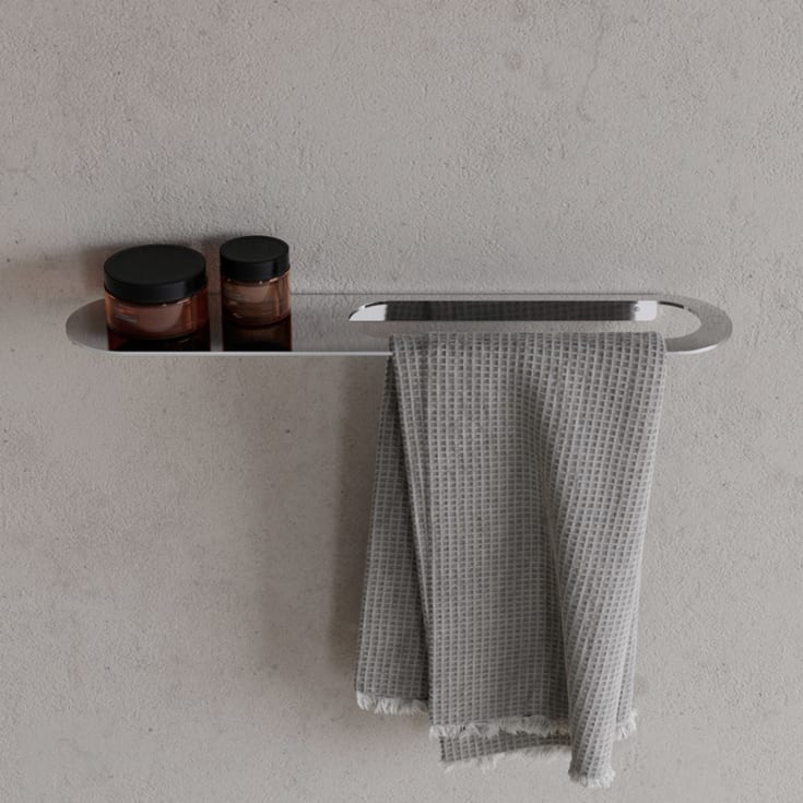 Copenhagen Bath CB 100 håndkleholder, 50 cm, med hylle, rustfritt stål