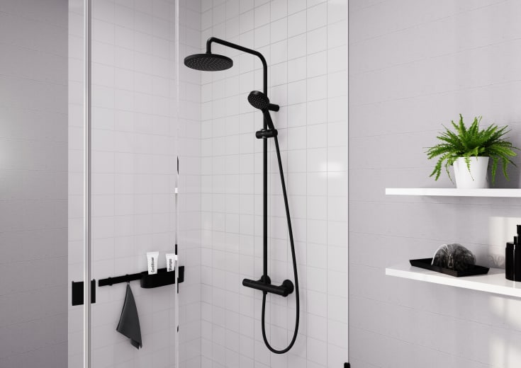 Hansgrohe Vernis Blend 200 dusjsett, vannbesparende, matt sort