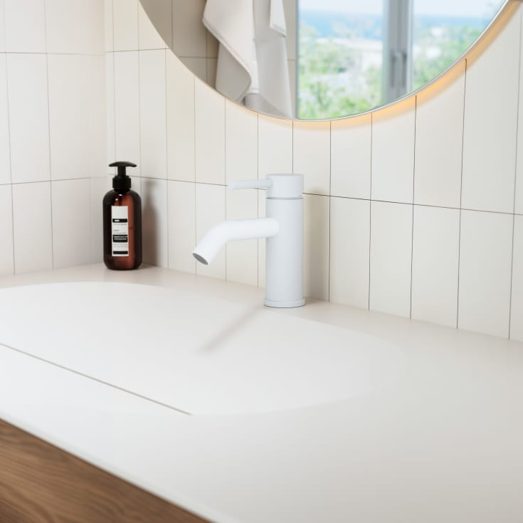 Zen Sanitary Slimline tvättställsblandare, vit
