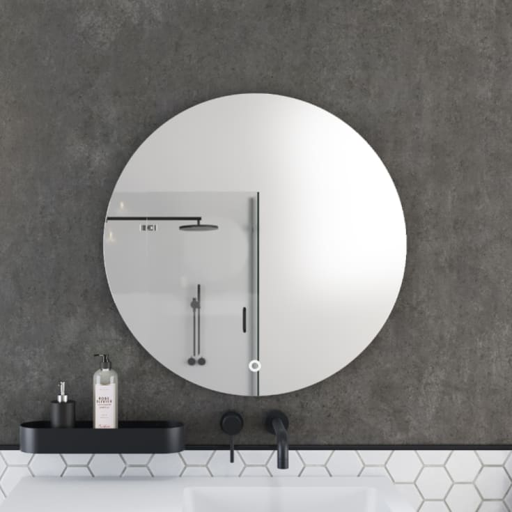 Copenhagen Bath Orø 80 Speil, Ø80 cm, duggfritt, aluminium/glass