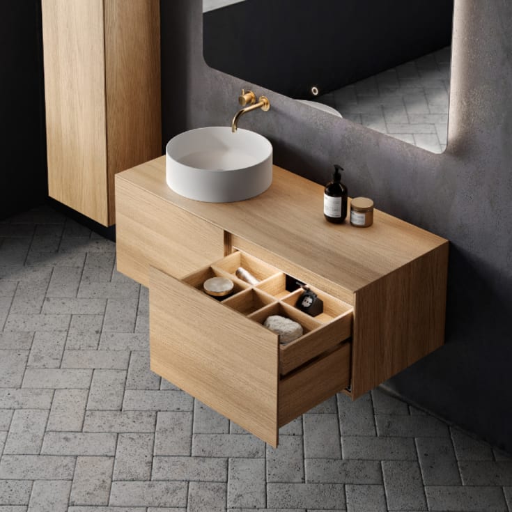 Copenhagen Bath Bergen 120 servantskap, venstre, 120x50 cm, børstet eik