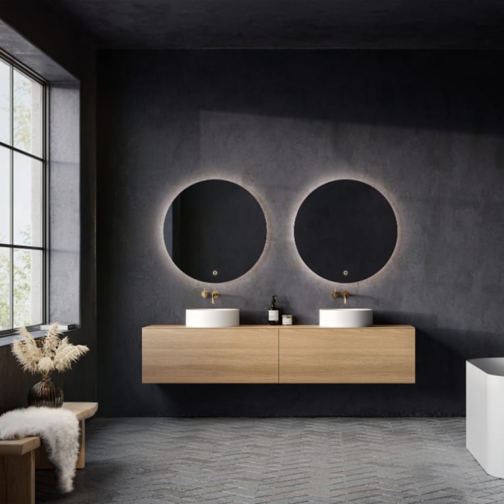 Copenhagen Bath Bergen 200 servantskap, dobbel, 200x50 cm, børstet eik