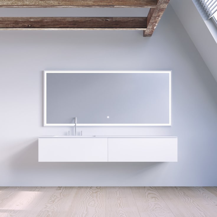 Copenhagen Bath SQ2 160 møbelpakke, venstre, 160x45x28.8 cm, hvit matt