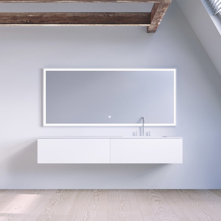 Copenhagen Bath SQ2 160 møbelpakke, høyre, 160x45x28.8 cm, hvit matt