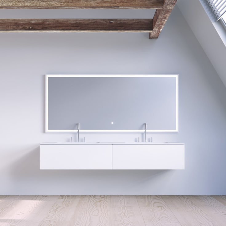 Copenhagen Bath SQ2 160 møbelpakke, dobbel, 160x45x28.8 cm, hvit matt